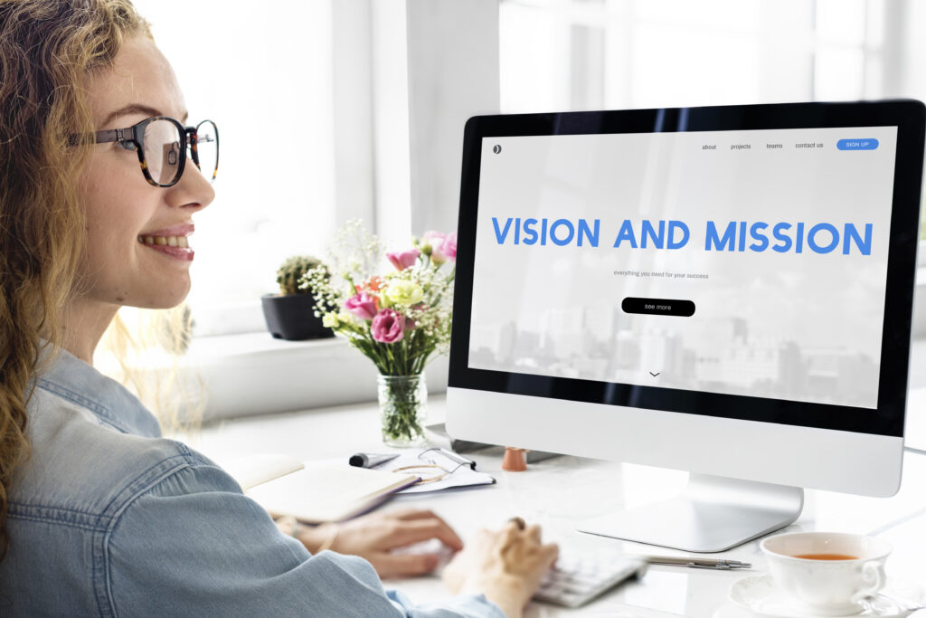 vision and mission inspiration word